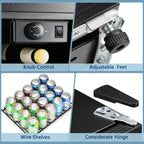 Réfrigérateur à boissons de 1,3 pi³ - 48 canettes, 12 bouteilles, mini réfrigérateur à porte vitrée, commande à bouton rotatif