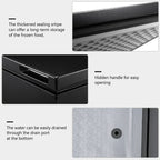 Congélateur à coffre de 1,8 pieds cubes avec panier amovible, drain inférieur, thermostat à 7 niveaux, design indépendant pour maison et appartement.