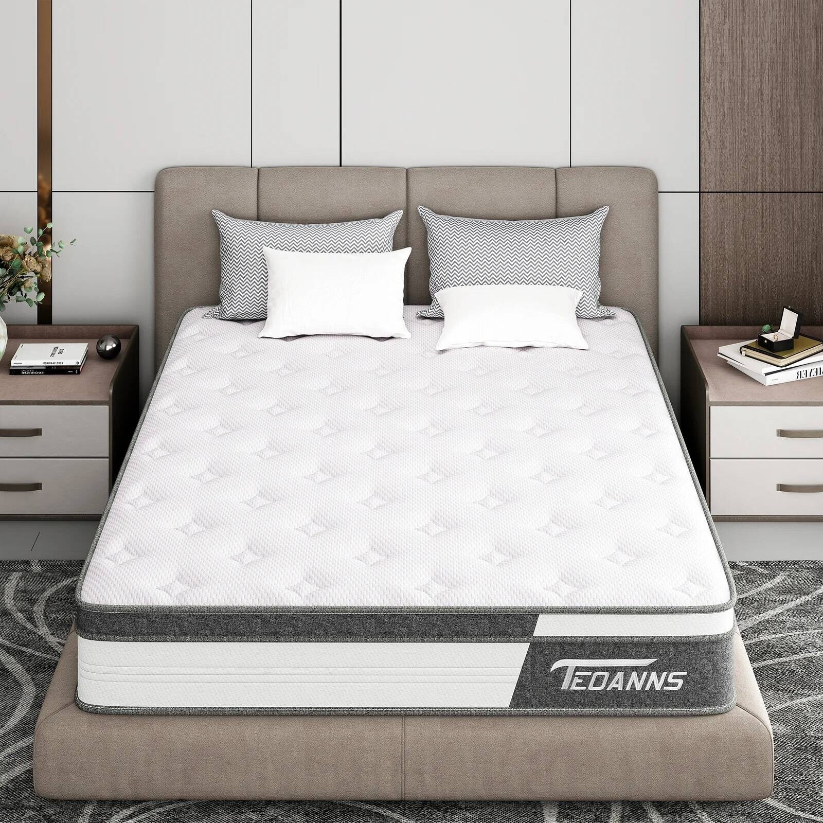 Matelas hybride à ressorts et mousse à mémoire de forme de 10 pouces