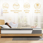Matelas hybride à ressorts et mousse à mémoire de forme de 10 pouces