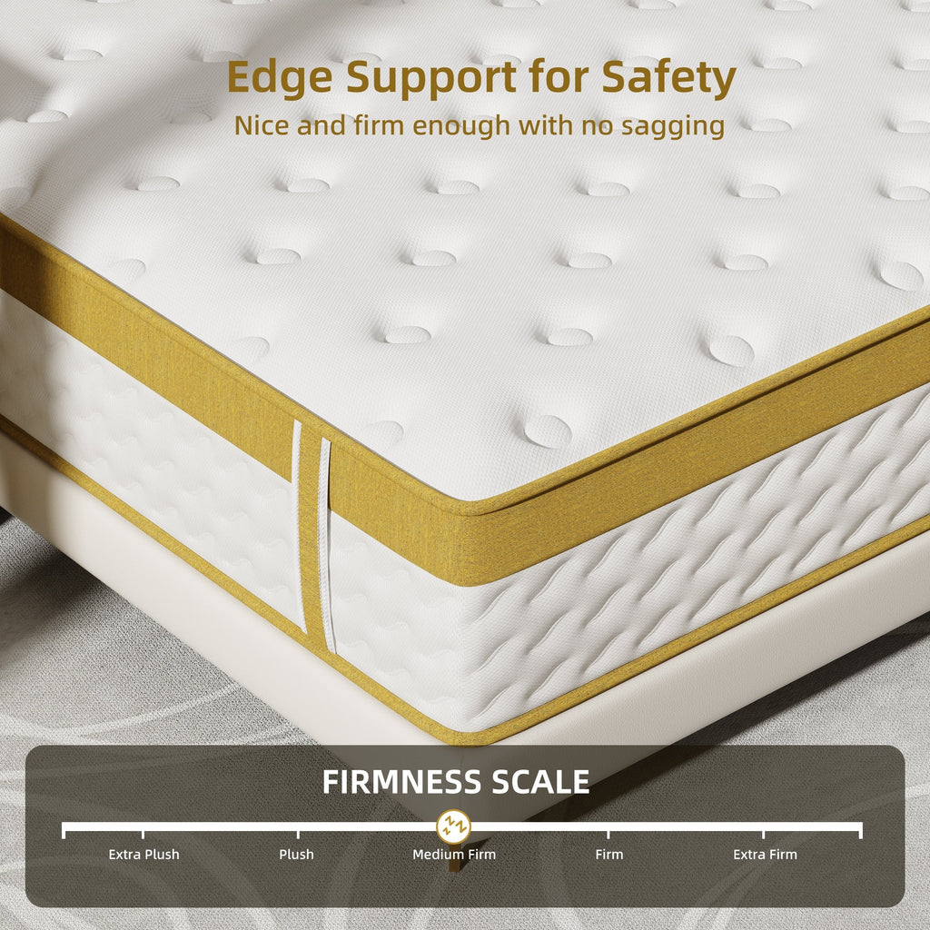 Matelas hybride à ressorts et mousse à mémoire de forme de 25 cm (10 pouces)