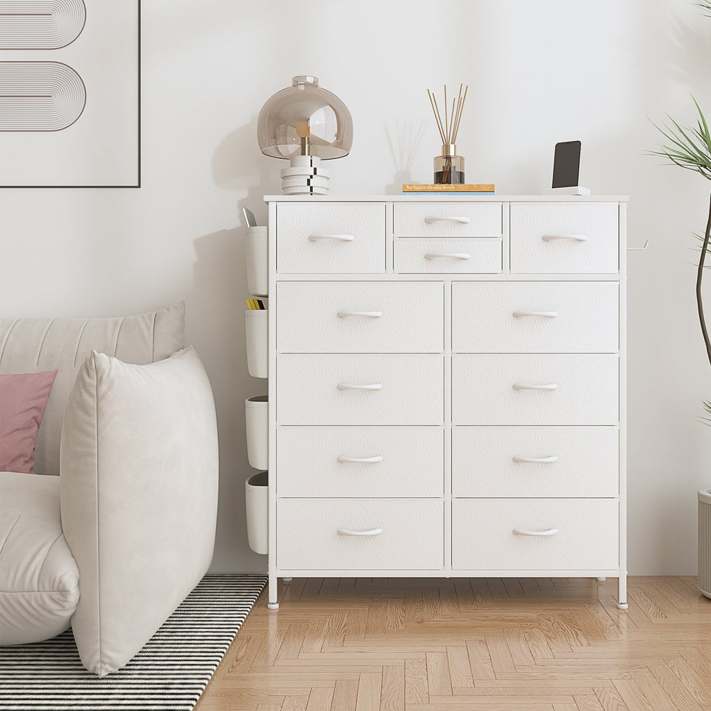Commode 12 tiroirs, commode haute en tissu pour chambre à coucher, coffre à tiroirs