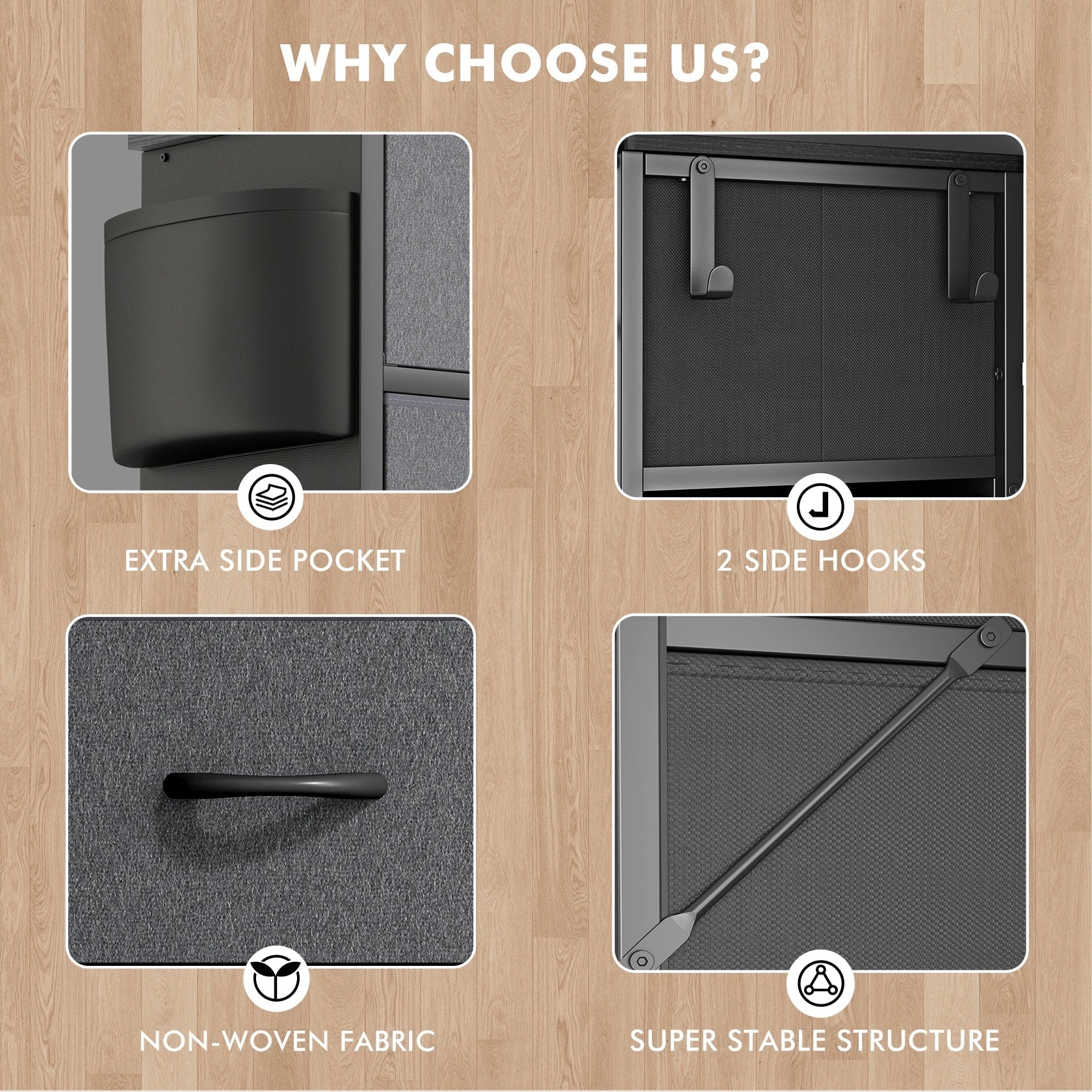 Commode 12 tiroirs, commode haute en tissu pour chambre à coucher, coffre à tiroirs