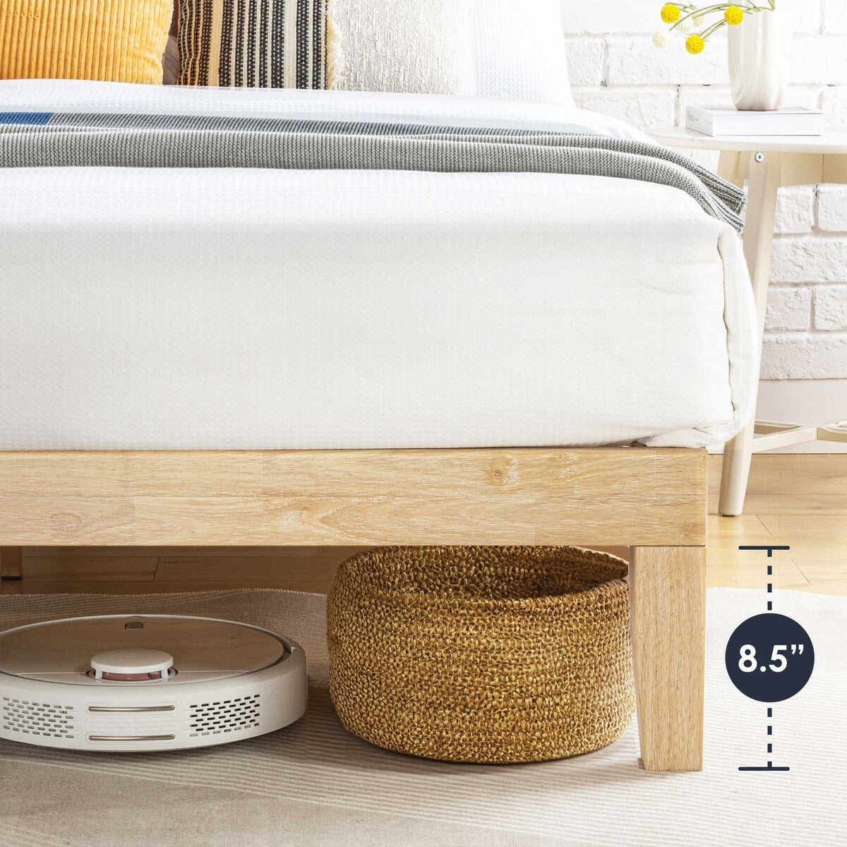 12 Cadre de lit plateforme en bois massif classique