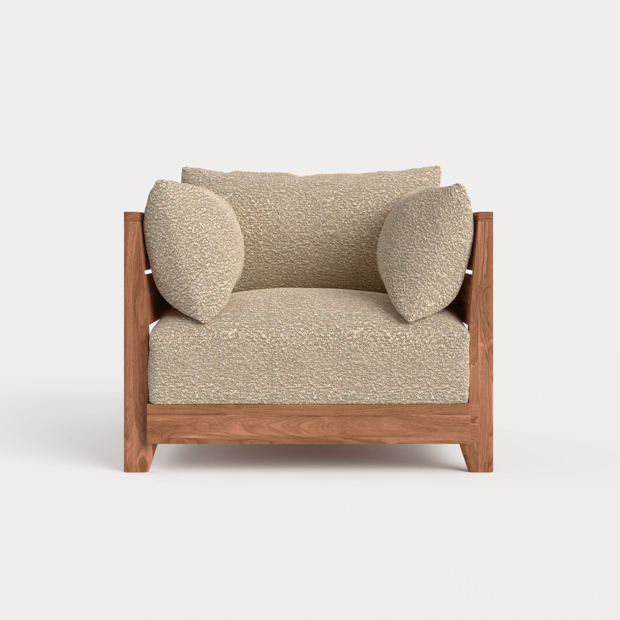 Fauteuil d'extérieur en teck modulable | Alfresco Boucle en couleur Noisette