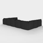 Section U modulaire d'extérieur lavable à 9 places avec extrémités ouvertes | Toile classique anthracite