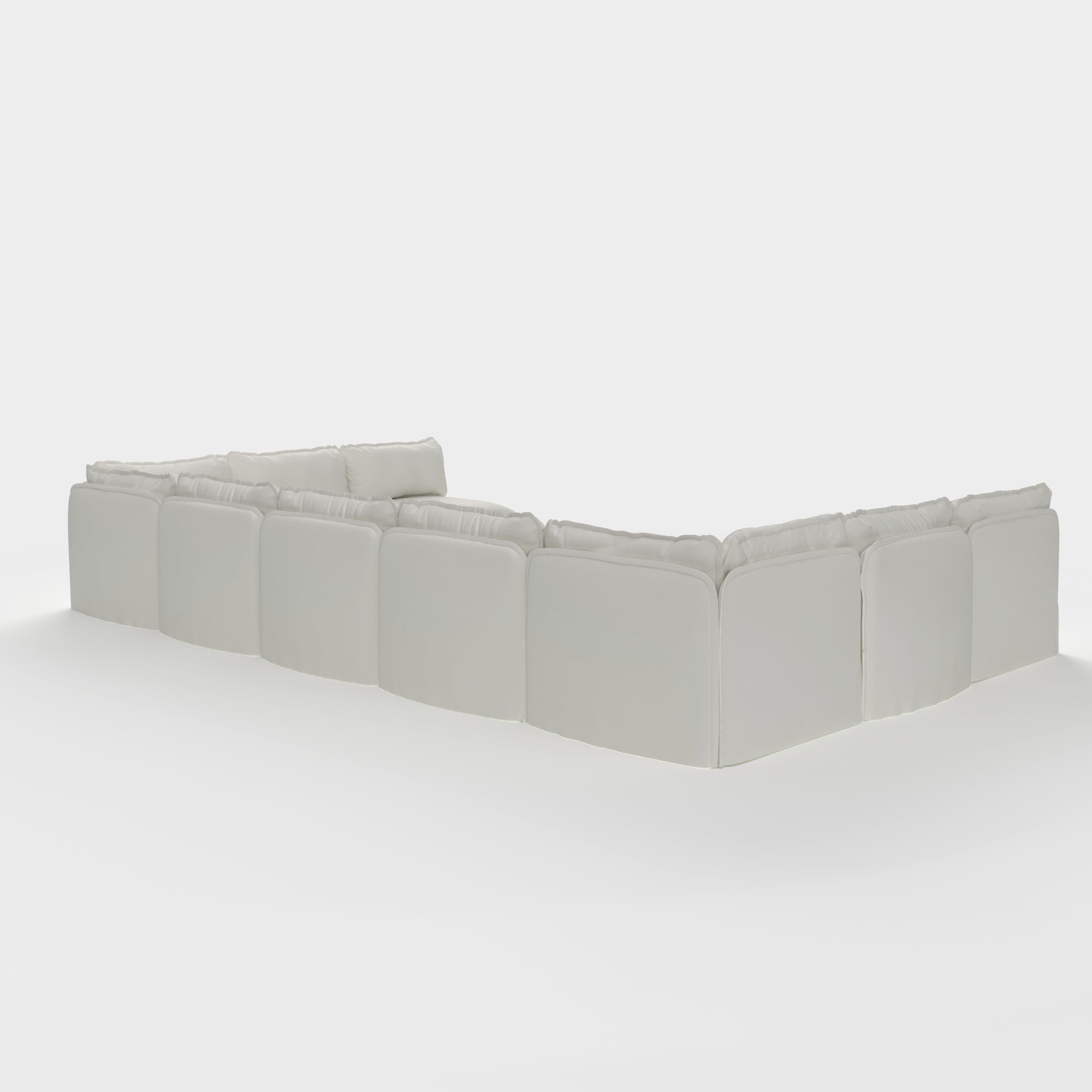 Sectional U-Shape 9 Places Extérieur Modulaire et Lavable avec Extrémités Ouvertes | Toile Classique Couleur Nuage