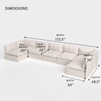 Section U modulable d'extérieur lavable à 7 places avec extrémités ouvertes | Tissu Nano Slubweave couleur Chai