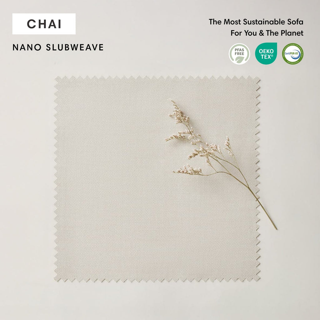 Section U modulable d'extérieur lavable à 7 places avec extrémités ouvertes | Tissu Nano Slubweave couleur Chai