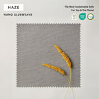 Module d'assise U extensible pour extérieur, 9 places, avec finitions ouvertes | Tissu Nano Slubweave gris fumé