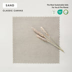 Sectionnel U modulaire d'extérieur lavable à 9 places avec extrémités ouvertes | Toile classique couleur sable