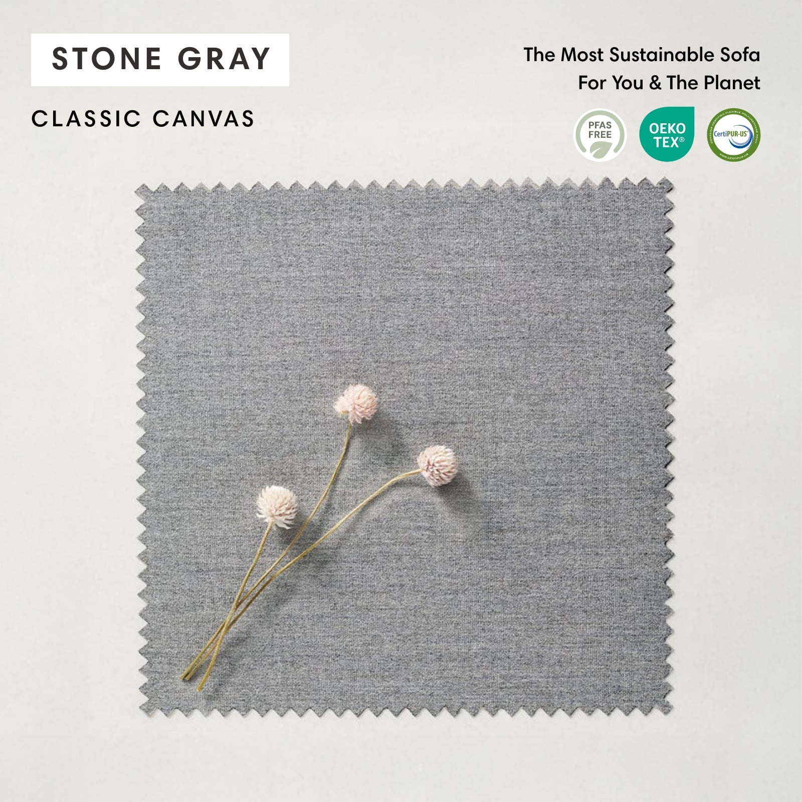 Section U modulaire d'extérieur lavable à 9 places avec extrémités ouvertes | Toile classique en gris pierre